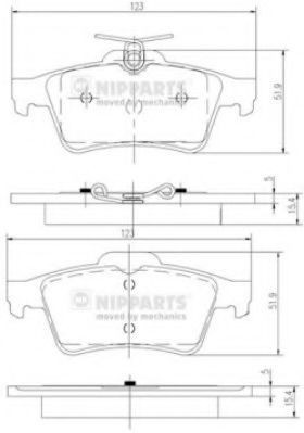 Set placute frana,frana disc MAZDA 3 (BL) (2008 - 2016) NIPPARTS N3613022 foto