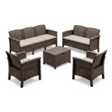 Venus Large V 7 locuri set de mobilier de grădină maro