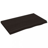 Cumpara ieftin Blat de baie, maro inchis, 100x60x(2-6) cm, lemn masiv tratat