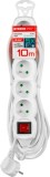 Prelungitor electric 10 m cu 5 prize si &icirc;ntrerupator, alb
