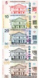 Set Bancnote Suriname 5-10-20-50-100 Dolari, 2012-2020, P-162/166, UNC
