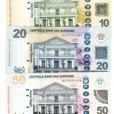 Suriname Set 5-10-20-50-100 Dolari 2012-2020 P-162-166 UNC