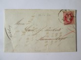 Rară! Scrisoare istorică factură fiscală cu vinietă sigiliu verso circulată Brașov-Sibiu 1870