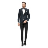 Sacou barbati ceremonie jacquard bleumarin S006, 46