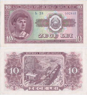 1952 (26 I), 10 Lei - Rom&amp;acirc;nia | P-88b foto