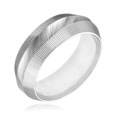Inel argint 925 - &amp;icirc;ngust, suprafață cu zimți - Marime inel: 58 foto