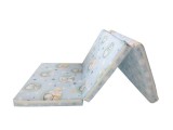 Saltea Pliabila Copii MyKids, Burete Poliuretanic, 120x60x5 cm, Husa Bumbac, Baby Teddy Blue