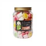 Cumpara ieftin Borcan bezele - Les Bocaux Fleurs, fraises &amp; coeurs guimauve, 465g | Les Gourmandises de Sophie