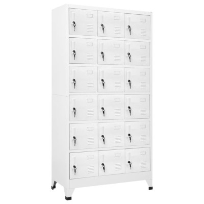Dulap vestiar cu 18 compartimente, 90x40x180 cm, metal foto