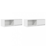 Cumpara ieftin Dulapuri TV 2 buc Alb 80x31x25,5 cm Lemn prelucrat