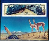 Chile 1988 - Trenuri, locomotive, cai ferate, transport, colita neuzata