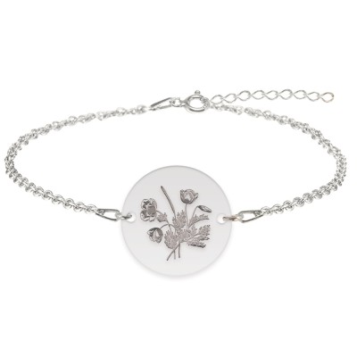 Flora - Bratara personalizata buchet flori banut din argint 925 foto