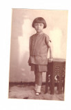 Foto tip CP fetita, interbelica, fara datare, fara identificare, Alb-Negru, Romania 1900 - 1950, Portrete
