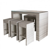 RAKI Set mobilier terasa bar 7 piese din ratan sintetic cu cadru aluminiu