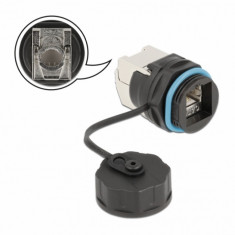 Conector de retea RJ45 STP Cat.6A la LSA pentru fir solid cu capac protectie si waterproof, Delock 86699