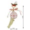 Ornament de brad medalion, Flippy, alb, lemn, 25 cm