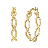 Cumpara ieftin Cercei rotunzi argint 925, JW1782, model impletit, placati cu aur