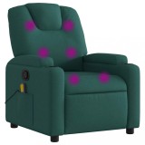Cumpara ieftin Fotoliu de masaj rabatabil, verde inchis, material textil