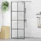 Paravan de duș walk-in negru 80x195 cm sticlă ESG transparentă
