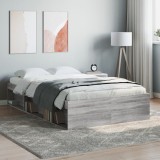 Cumpara ieftin Cadru Pat Gossi, 120x200 cm, Gri Sonoma, Lemn, Spatiu Depozitare, Modern