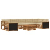 vidaXL Set de canapele de exterior 8 pcs Natural și Bej 3383136