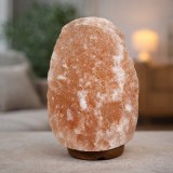 Lampa sare Himalaya, 4-5 kg, intrerupator ON/OFF, suport lemn