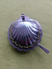 Vas, scoica argintata pentru caviar, icre, etc. foto