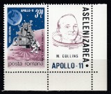 ROMANIA 1969 LP 704 COSMOS IV APOLLO 11 SERIE CU VINIETA MNH, Nestampilat