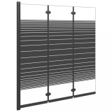 Cumpara ieftin Cabina de dus pliabila, 3 panouri, negru, 130x130 cm, ESG