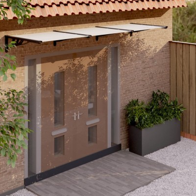 vidaXL Copertină de ușă, negru și transparent 297,5x90 cm policarbonat 153687 foto