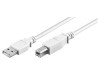 Cablu USB 2.0 A-B 1m Alb 480Mbps, Goobay
