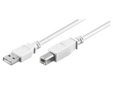 Cablu USB 2.0 A-B 1m Alb 480Mbps, Goobay