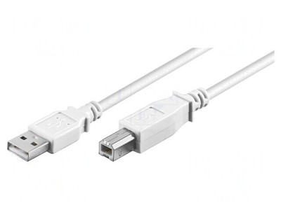 Cablu USB 2.0 A-B 1m Alb 480Mbps foto