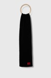 HUGO eșarfă cu l&acirc;nă culoarea negru, melanj, 50496020