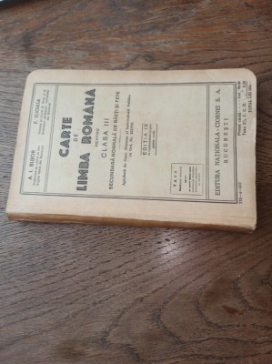 MANUAL- CARTE DE LIMBA ROMANA, CLASA III, 1937 - A.I.BUJOR * F.ILIOASA foto