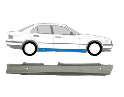 Prag metalic Bmw seria 3 (E36), 12.1990-03.2000, Combi, Sedan, partea Dreapta, protectie; Tabla 1mm, Aftermarket foto