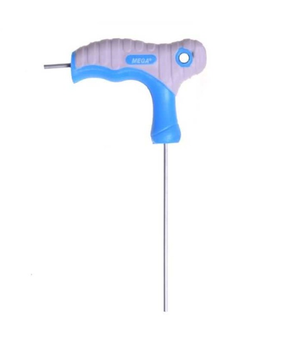 Cheie negativa tip T 3mm 100mm din otel crom-vanadiu maner cauciuc