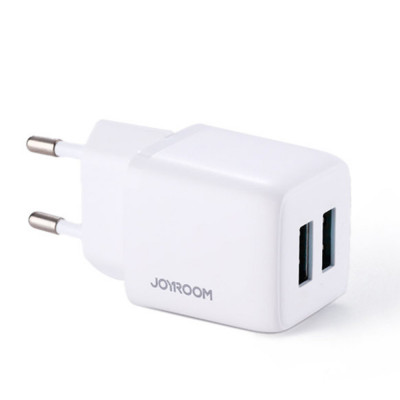 Incarcator Priza 2 x USB, 12W, 2.4A, JoyRoom (L-2A121), White foto