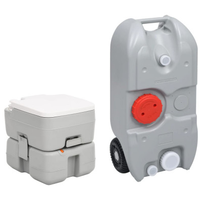 vidaXL Set portabil cu toaletă și rezervor de apă pentru camping foto