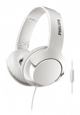 Casca Over Ear Cu Microfon Philips Bass+ Cablu 1.2M Jack 3.5MM Alb SHL3175WT/00 43501430 foto