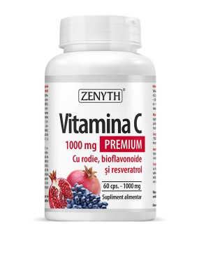 Vitamina C Premium 1000mg cu Rodie si Bioflavonoide cu Resveratrol 60cps Zenyth foto