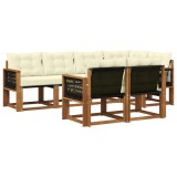 vidaXL Set de canapele de exterior cu pernă 7 pcs Natural și Crem 3382014