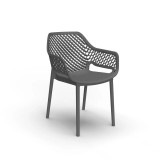 Scaun de gradina din plastic Leziter Letino, grafit, stivuibil