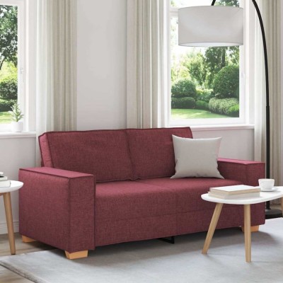 vidaXL Canapea cu 2 locuri, roșu vin, 140 cm, material textil 4104983 foto