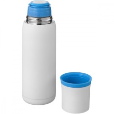 Termos cu perete dublu otel inoxidabil, alb-albastru, 500 ml foto