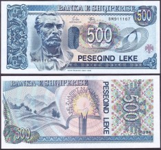 ALBANIA █ bancnota █ 500 Leke █ 1994 █ P-57 █ UNC █ necirculata