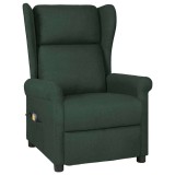 Cumpara ieftin Fotoliu de masaj, verde inchis, material textil