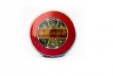 Lampa Stop Auto Rotunda Neon 12V/24V, 4 Functii LED, Pozitie Frana Semnalizare, Diametru 14cm, Carcasa Neagra