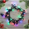 Instalatie de craciun rgrb liniara, model brazi, 10 m, din care 1 m prelungitor 220v, 40 led, interconectabila, fir negru, multicolor, Oem