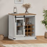 VidaXL Bufetă HALDEN cu uşă glisantă alb 80x40x80 cm lemn masiv